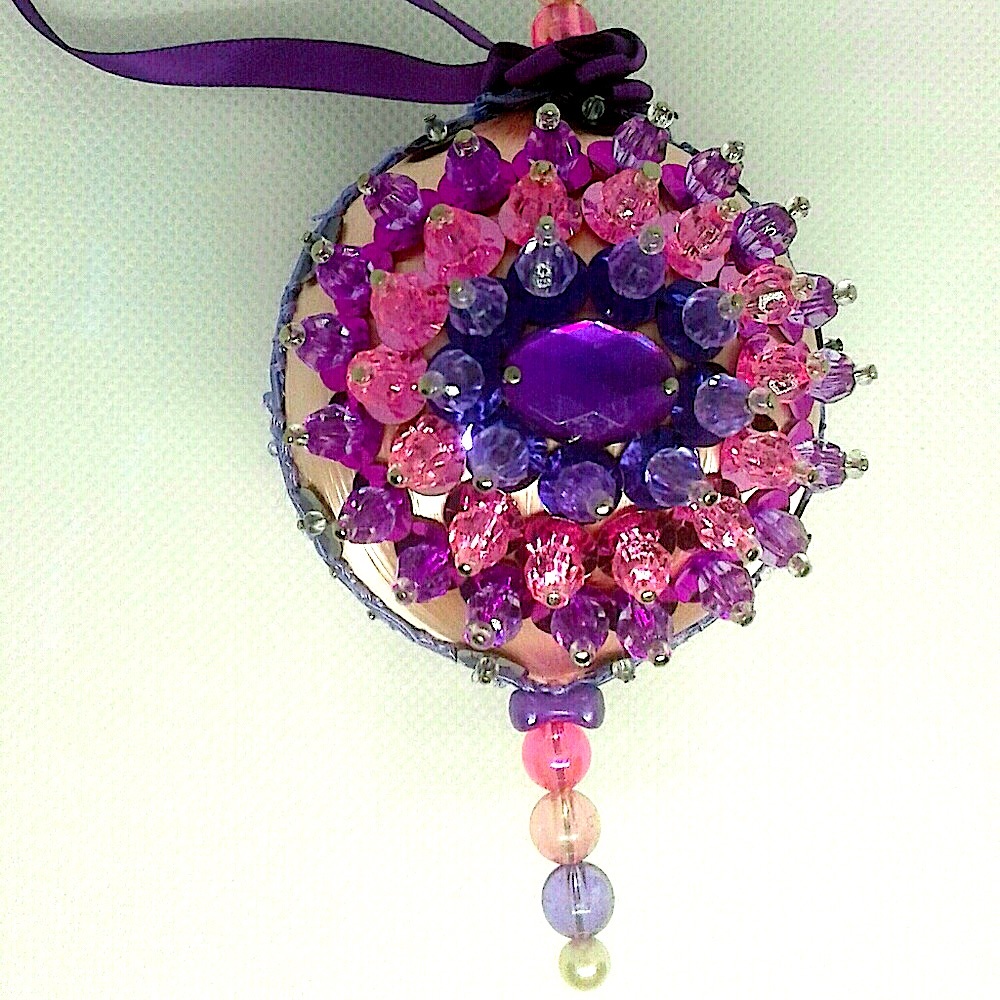 Handmade "Amethyst Dazzler"beaded ornament